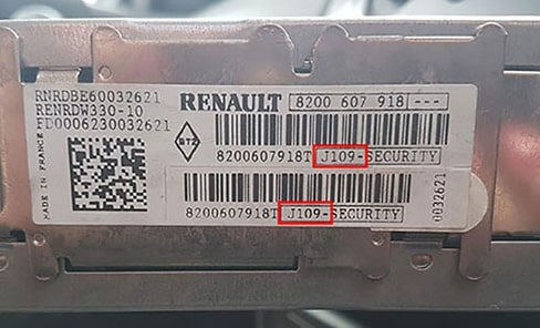 Renault Radio Serial Number