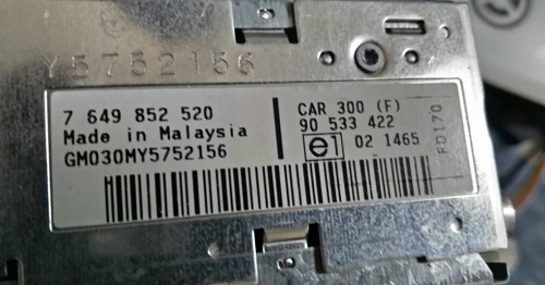 Blaupunkt Car 300 Serial Information