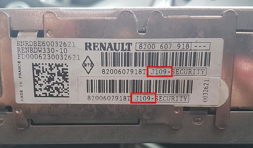 Renault Clio Radio Serial Number